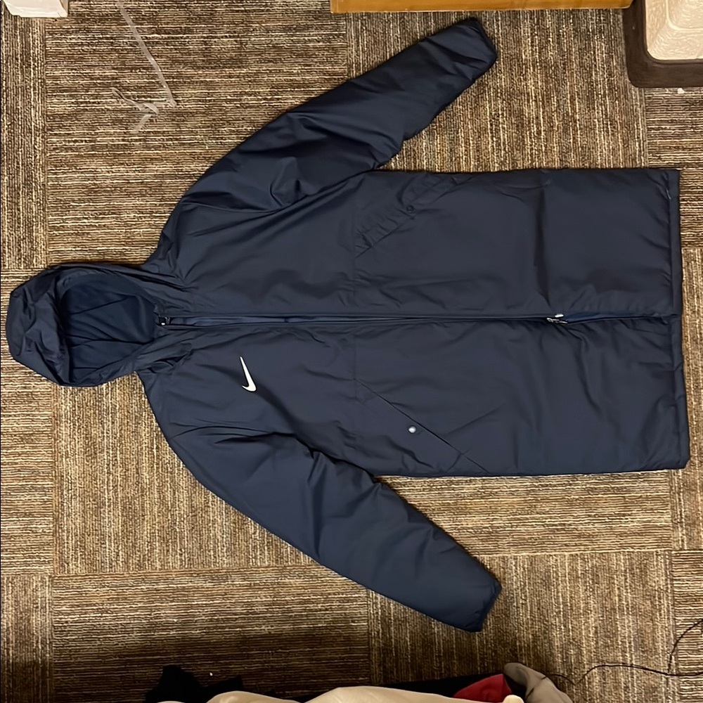 Nike Blue Trench Coat with Hood